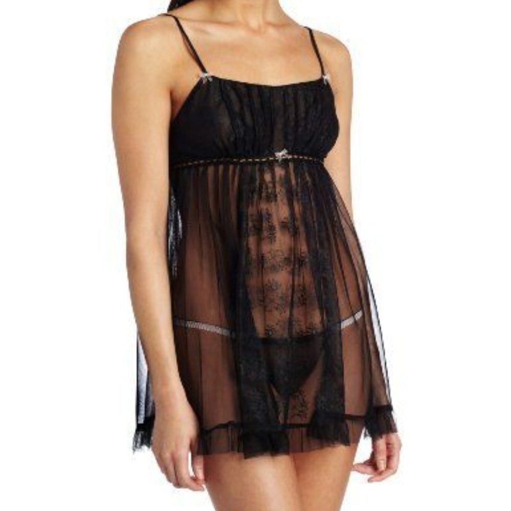 Betsey Johnson Tulle And Tricot Babydoll S/P